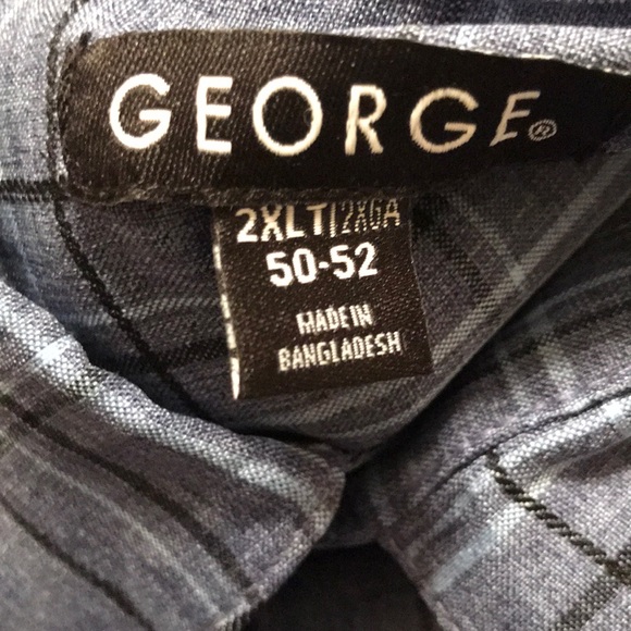 George blue big and tall 2XLT button up shirt - Picture 4 of 4